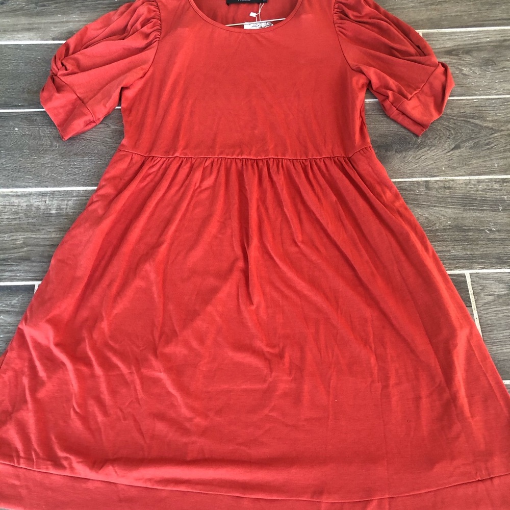 NWTSwing Dress with Pockets( Rust Red ) - Picture 4 of 12
